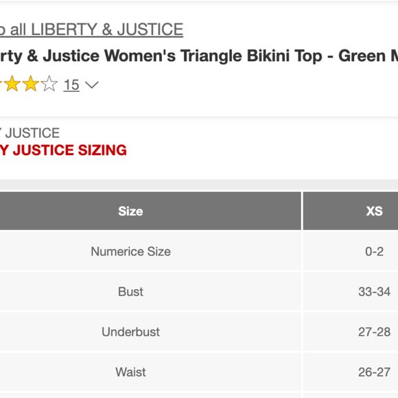 NWT LIBERTY & JUSTICE BIKINI TOP, TRIANGLE- GREEN, REMOVABLE PADS -BEACH, POOL - Picture 5 of 6